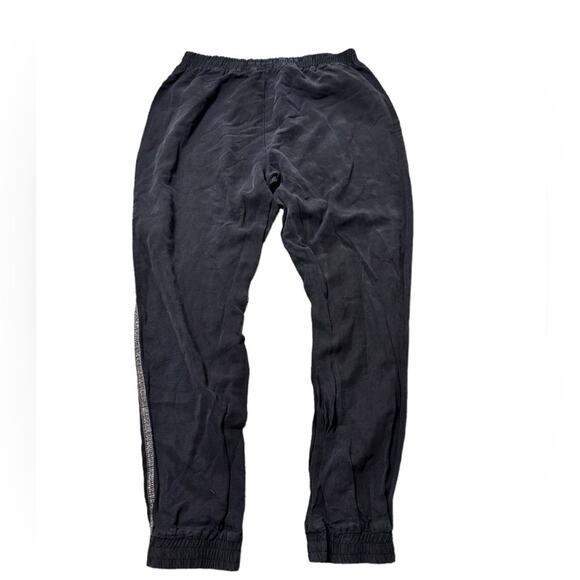 Zara Black Pull On Jogger Pants with Sequin Stripe Size Small - Picture 2 of 6